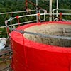 skrócenie spoinowanie  zabezpieczenia antykorozyjne  wykonanie zelbetonowego wienca wymiana instalacji odgromowej